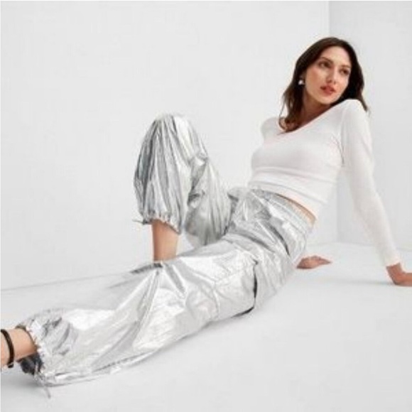 a new day Silver Metallic Jogger Pants XS - Picture 6 of 10